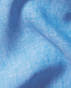 Charles Tyrwhitt Collarless Pure Linen Shirt - Ocean Blue