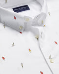 Charles Tyrwhitt Short Sleeve Non-Iron Poplin Ice Cream Print Shirt - White