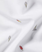Charles Tyrwhitt Short Sleeve Non-Iron Poplin Ice Cream Print Shirt - White