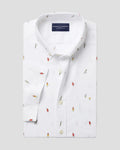 Charles Tyrwhitt Short Sleeve Non-Iron Poplin Ice Cream Print Shirt - White
