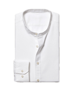 Charles Tyrwhitt Collarless Cotton Linen Shirt - White