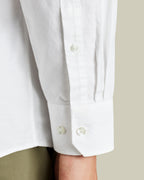 Charles Tyrwhitt Collarless Cotton Linen Shirt - White