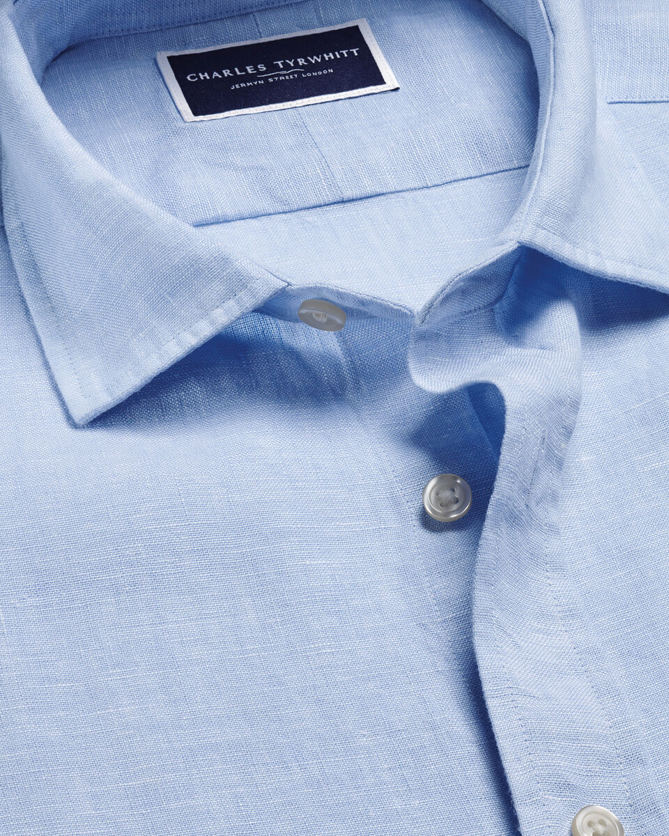 Charles Tyrwhitt Pure Linen Shirt - Sky Blue