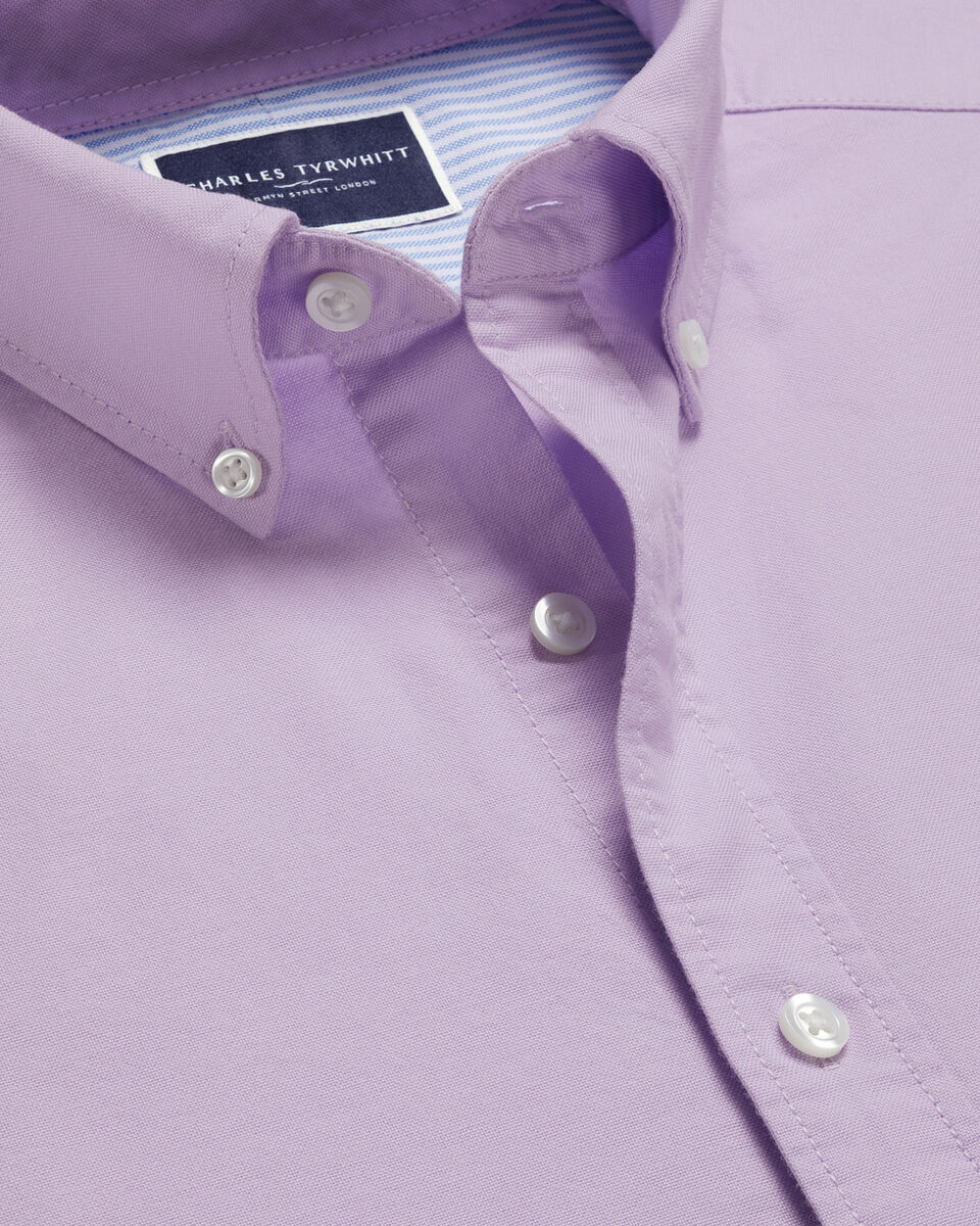 Charles Tyrwhitt Stretch Washed Oxford Shirt - Lilac