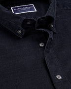 Charles Tyrwhitt Corduroy Stretch Shirt - Navy Blue