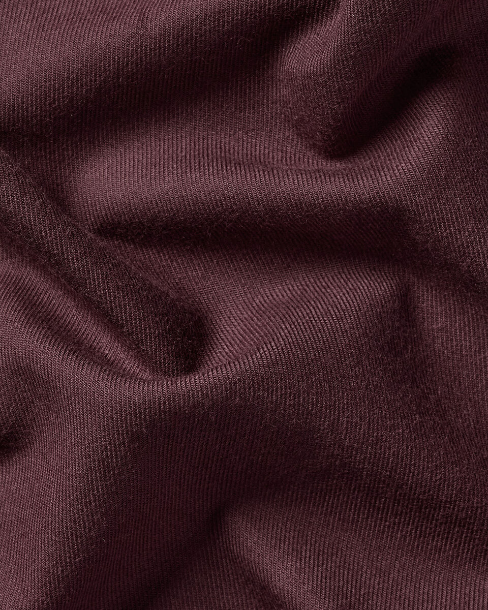 Charles Tyrwhitt Brushed Flannel Shirt - Burgundy
