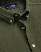 Charles Tyrwhitt Corduroy Stretch Shirt - Olive Green