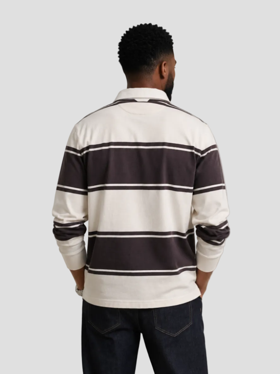 GANT Block Striped Rugger – Evening Blue