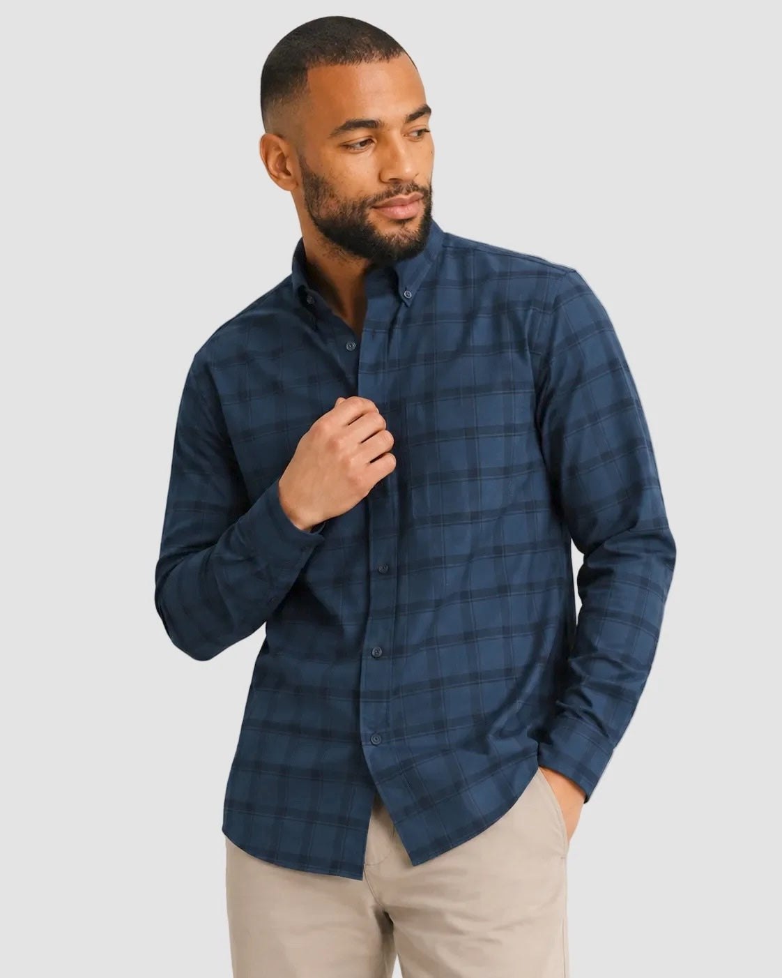 Charles Tyrwhitt Brushed Flannel Shirt - Petrol Blue