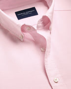 Charles Tyrwhitt Button-Down Stretch Washed Oxford Shirt - Light Pink