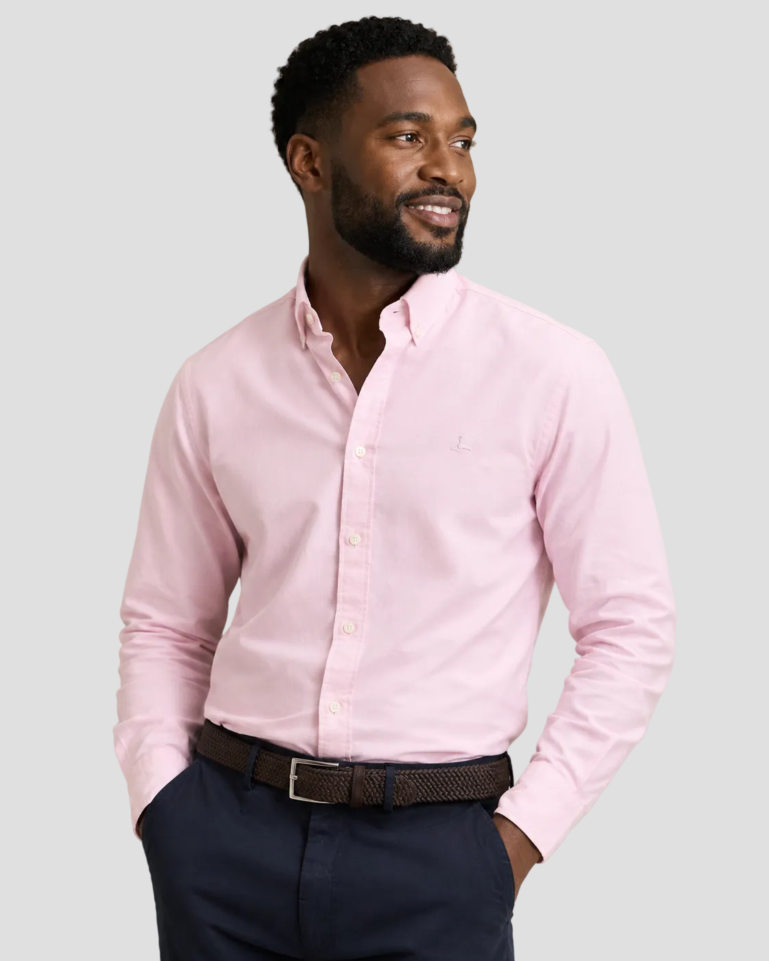 Charles Tyrwhitt Button-Down Stretch Washed Oxford Shirt - Light Pink