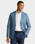 Charles Tyrwhitt Linen Cotton Jacket - Light Blue - LuxxeCoast