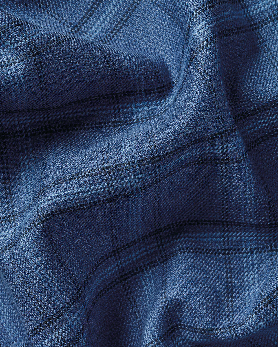 Charles Tyrwhitt Non-Iron Twill Check Shirt - Indigo Blue
