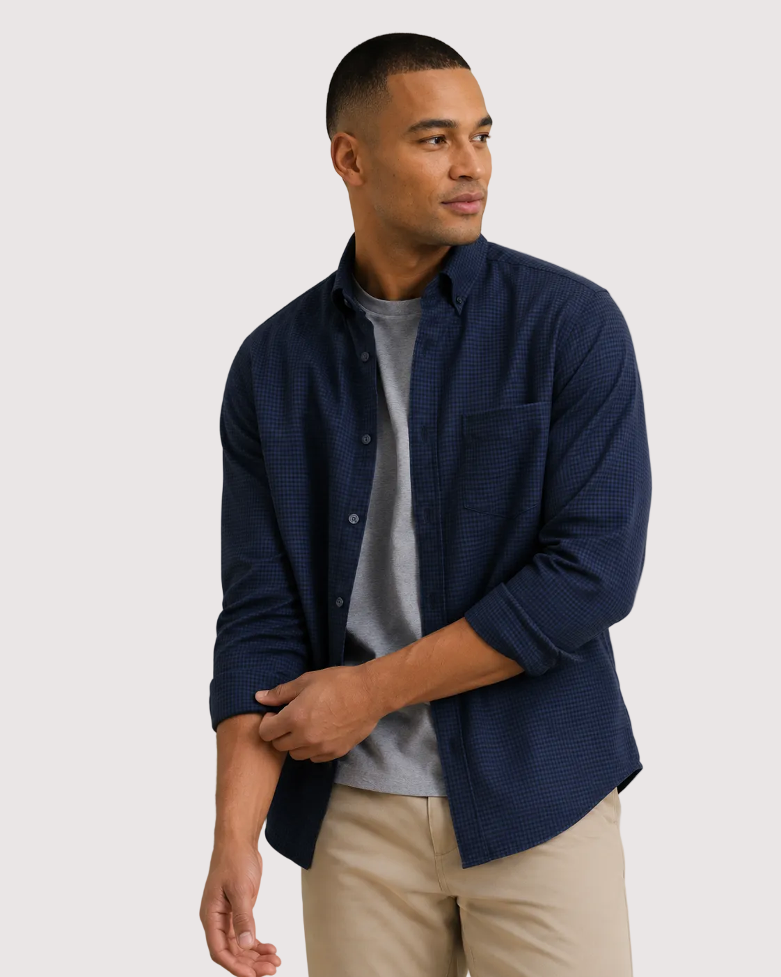 Charles Tyrwhitt Non-Iron Twill Gingham Shirt - French Blue