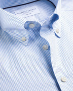 Charles Tyrwhitt Non-Iron Twill Grid Check Shirt - Cornflower Blue