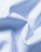 Charles Tyrwhitt Non-Iron Twill Grid Check Shirt - Cornflower Blue