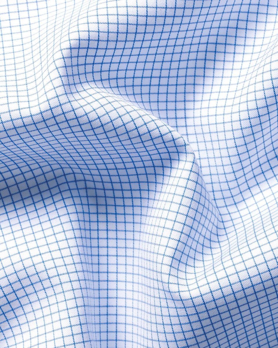 Charles Tyrwhitt Non-Iron Twill Grid Check Shirt - Cornflower Blue