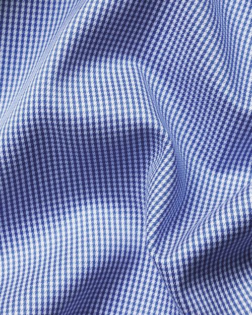 Charles Tyrwhitt Non-Iron Twill Puppytooth Shirt - Royal Blue