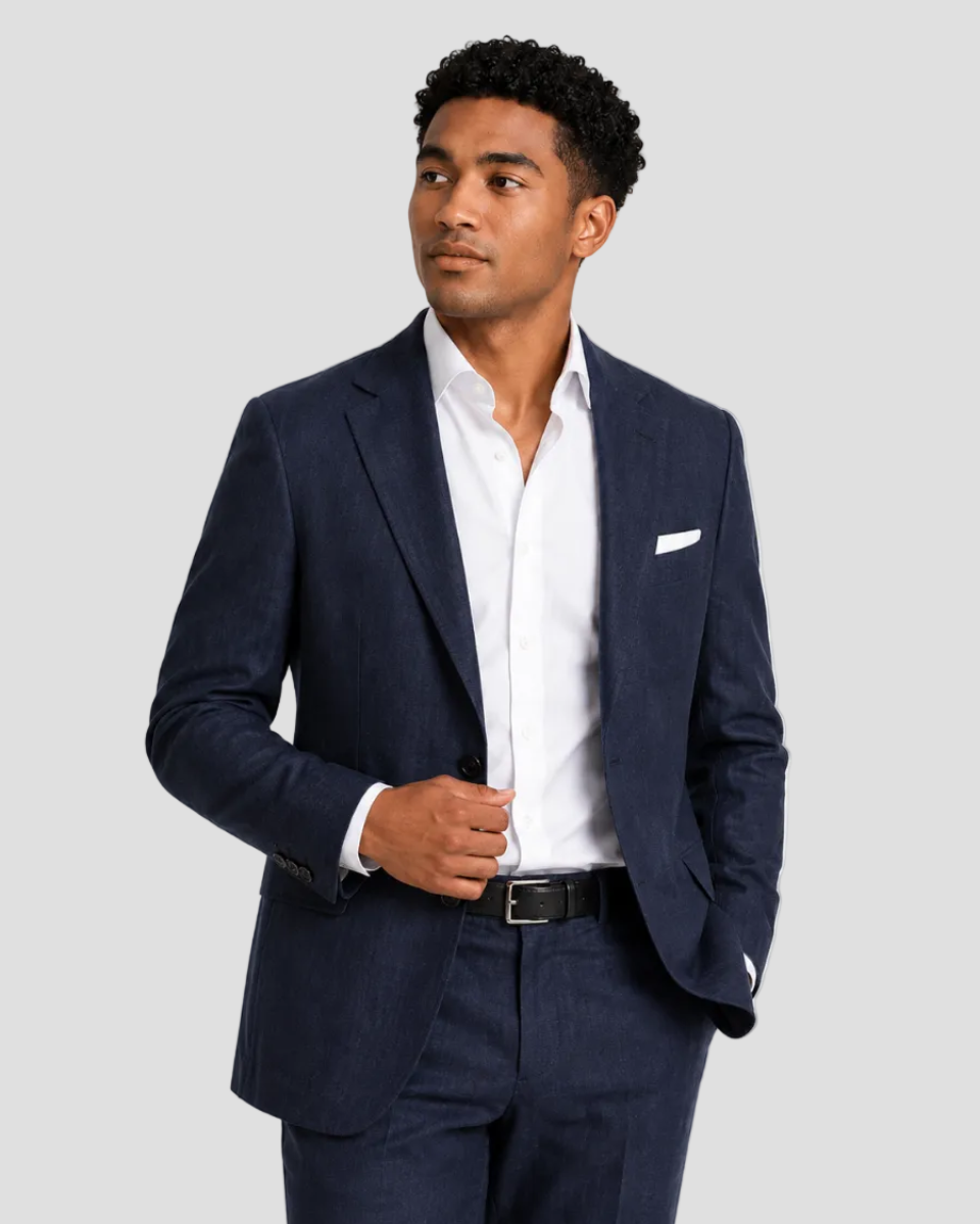 Charles Tyrwhitt Pure Linen Jacket – Navy - LuxxeCoast