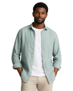 Charles Tyrwhitt Pure Linen Shirt - Pale Teal Green
