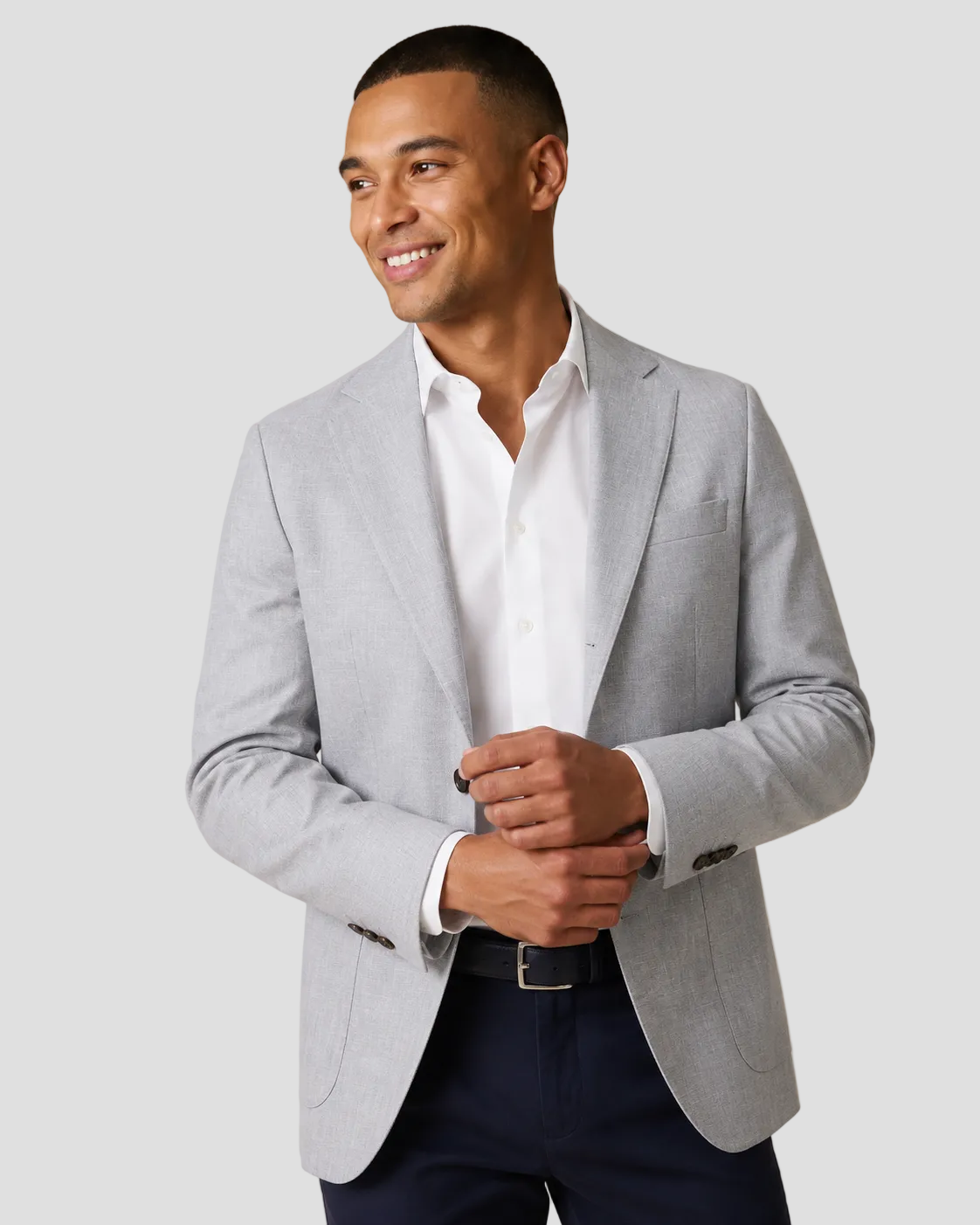 Charles Tyrwhitt Linen Cotton Jacket - Silver Grey