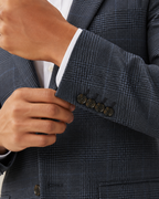 Charles Tyrwhitt Wool Textured Check Jacket - Steel Blue