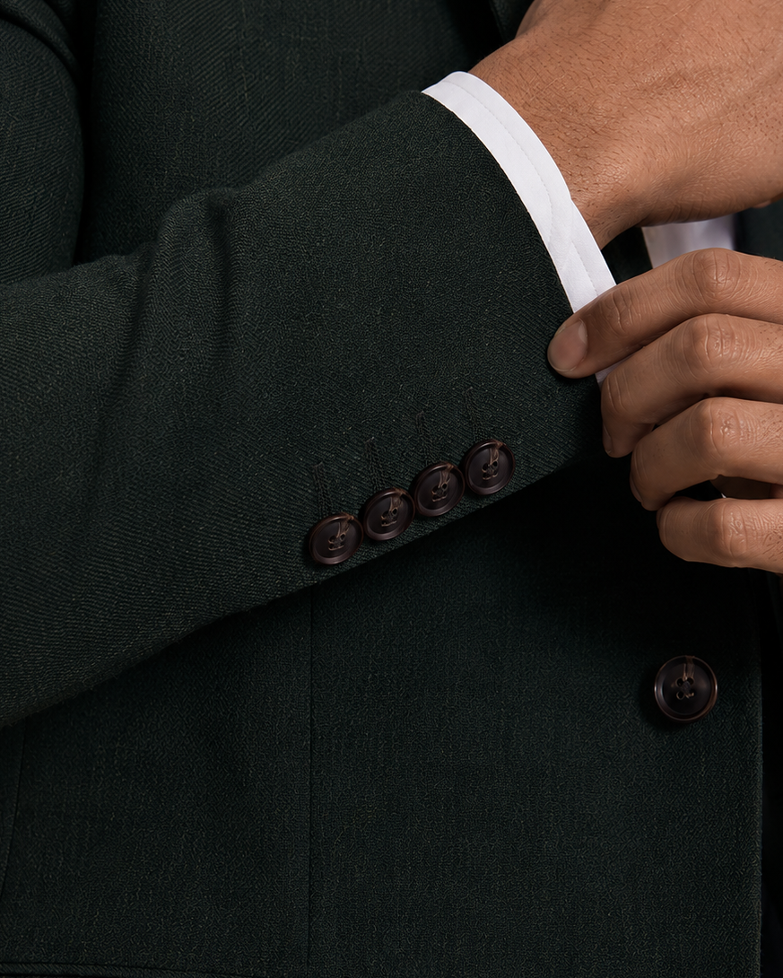 Charles Tyrwhitt Wool Textured Jacket - Forest Green