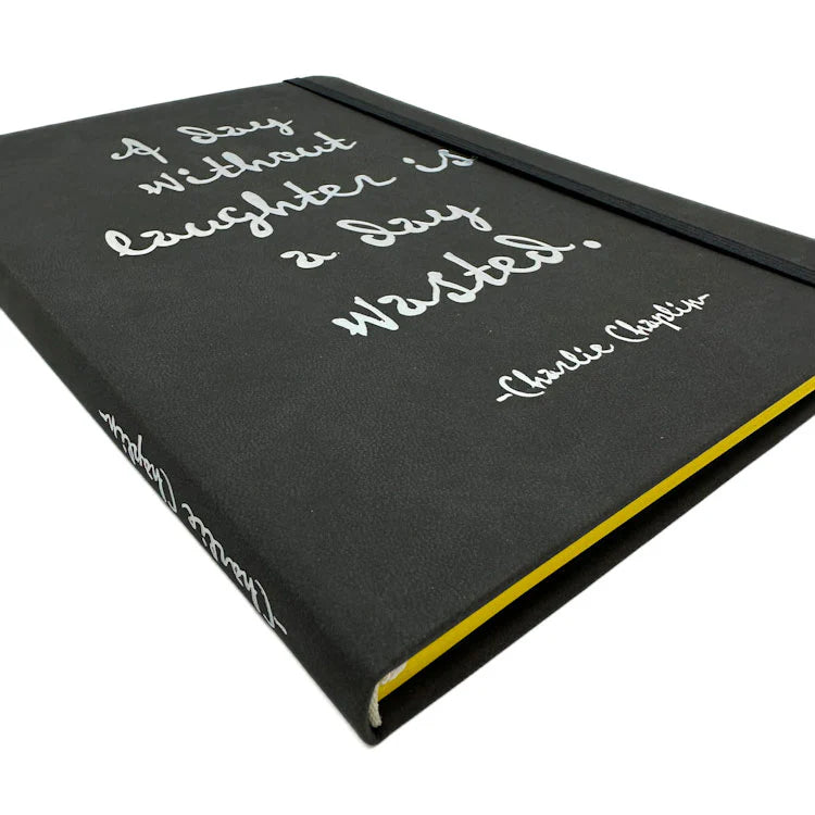 Charlie Chaplin Journals for Success Notebook - "A day without laughter is a day wasted"