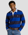 Gant Chambray Collar Striped Heavy Rugger - Crisp Blue