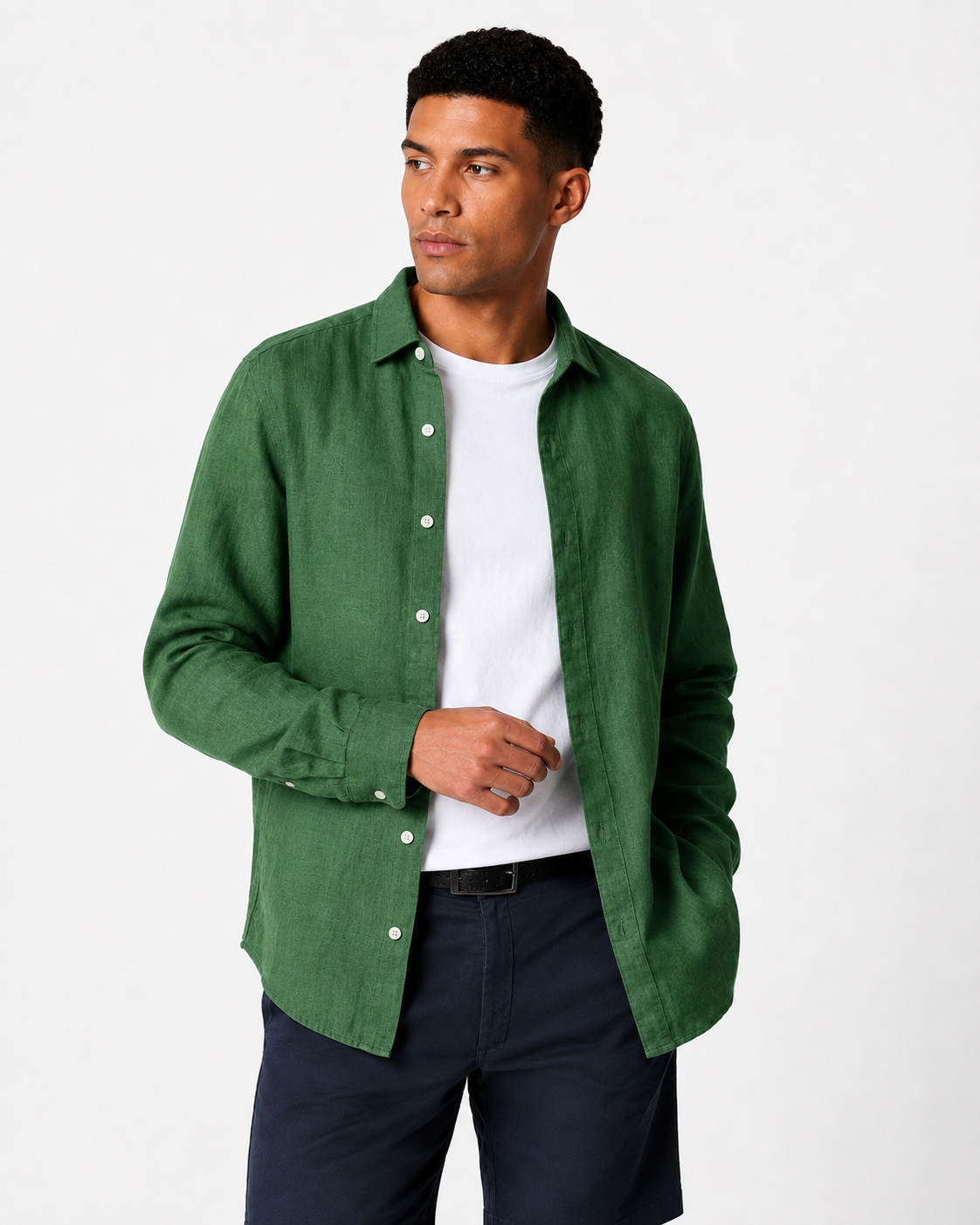Charles Tyrwhitt Pure Linen Shirt - Green