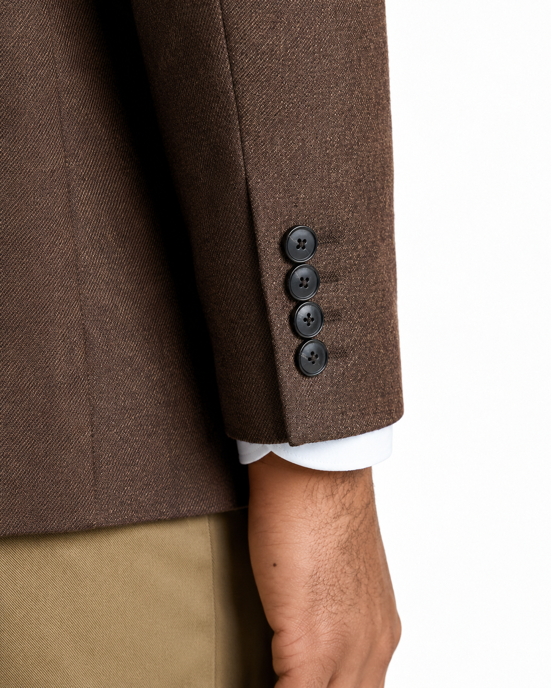Charles Tyrwhitt Wool Texture Jacket - Chocolate Brown