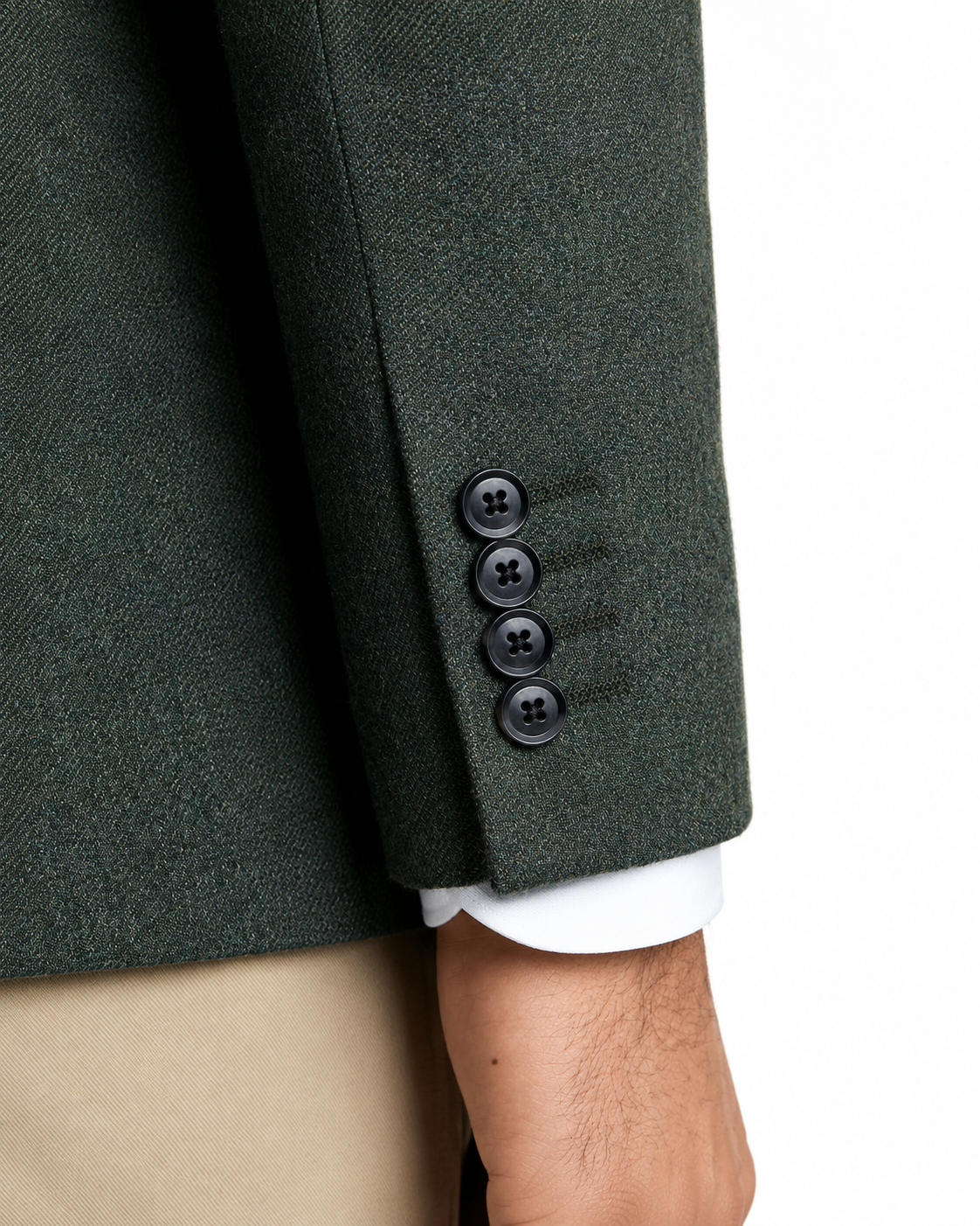 Charles Tyrwhitt Wool Textured Jacket - Forest Green
