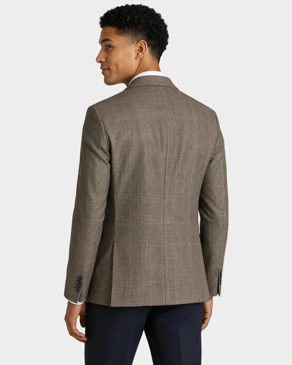 Charles Tyrwhitt Luxury Italian Check Jacket - Mocha