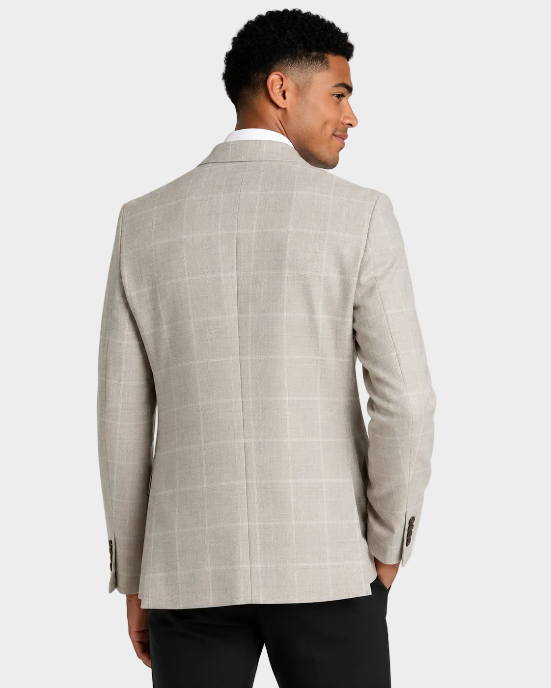 Charles Tyrwhitt Wool Textured Check Jacket - Stone