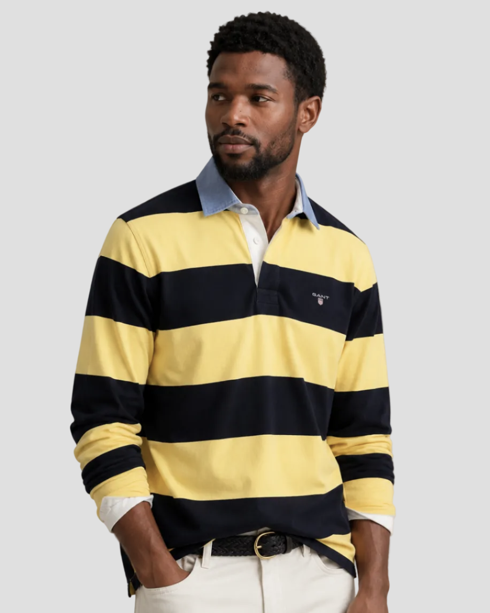 GANT Chambray Collar Striped Heavy Rugger – Banana Yellow