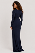 Lauren Ralph Lauren Twist-Front Stretch Jersey Gown - Lauren Navy
