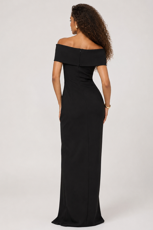 Lauren Ralph Lauren Faille Off-the-Shoulder Gown - Black