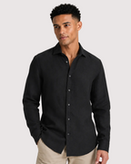 Charles Tyrwhitt Pure Linen Shirt - Black
