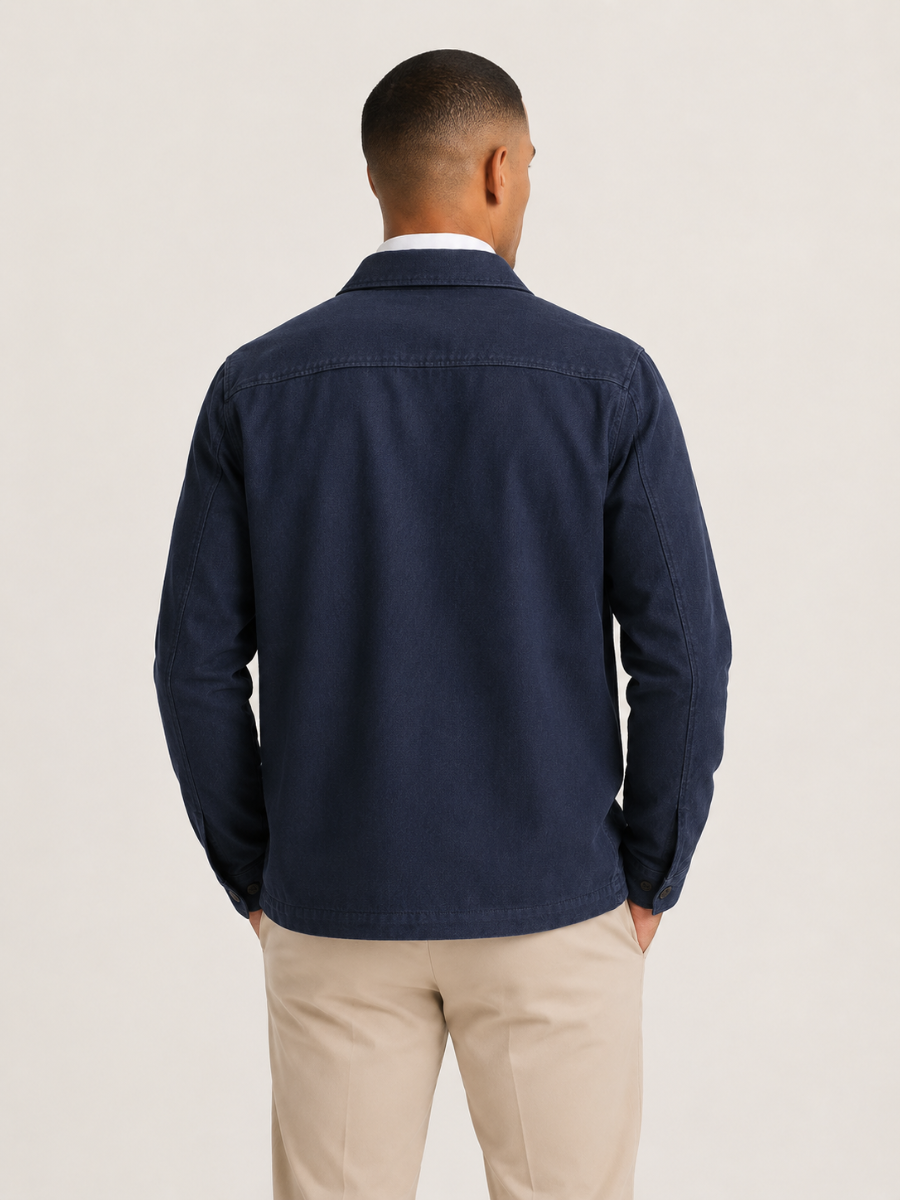 Charles Tyrwhitt Herringbone Overshirt - Navy Blue