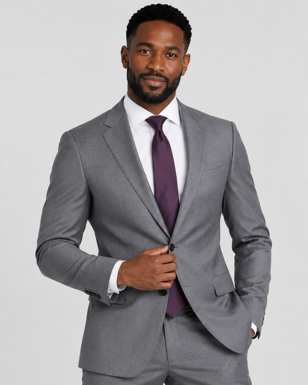 Hawes & Curtis Slim Fit Mid Grey Twill Suit