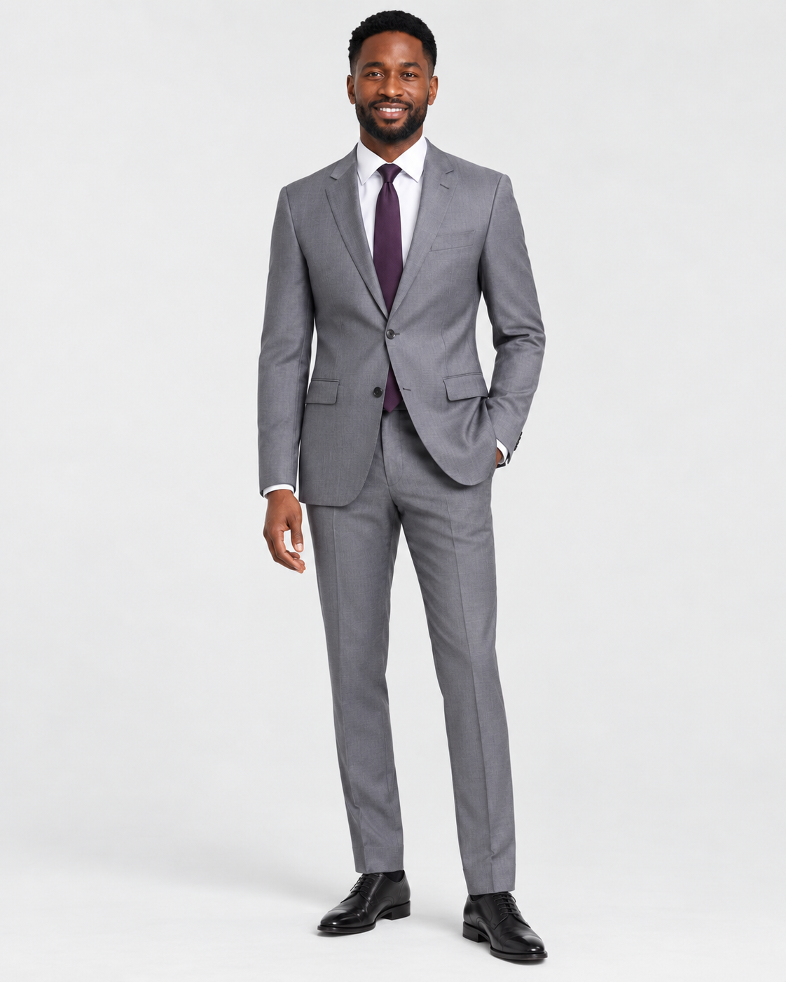 Hawes & Curtis Slim Fit Mid Grey Twill Suit