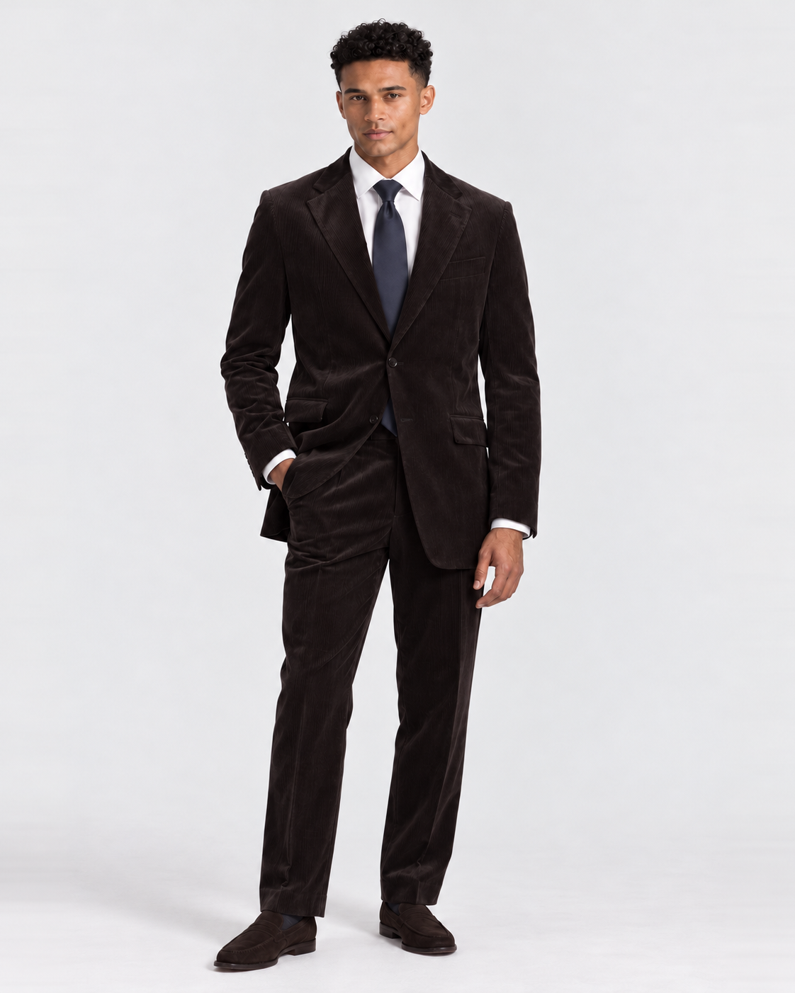 Hawes & Curtis Tailored Fit Chocolate Cord 1913 Suit