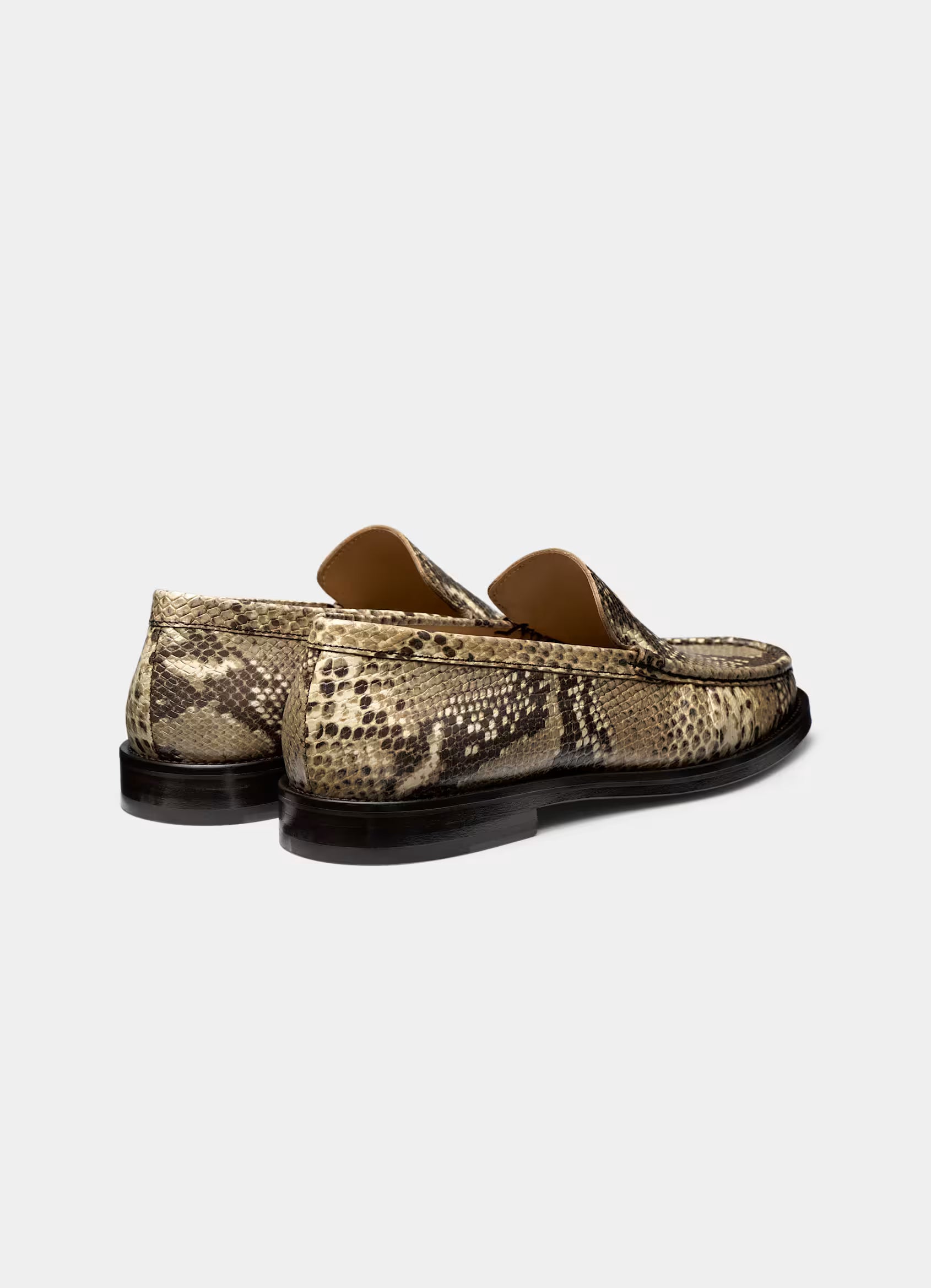 SUITSUPPLY Light Brown Embossed Leather Loafer