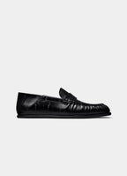 SUITSUPPLY Black Crocodile-Embossed Grain Loafer