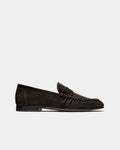 SUITSUPPLY Dark Brown Suede Penny Loafer