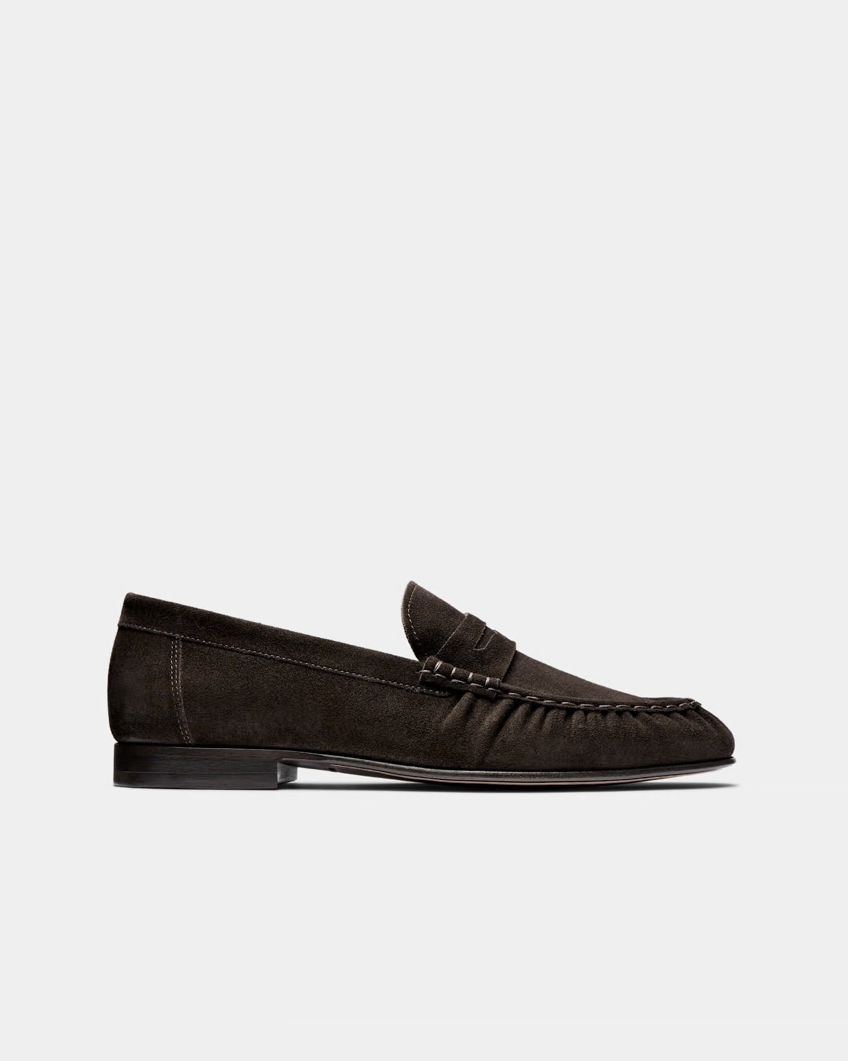 SUITSUPPLY Dark Brown Suede Penny Loafer