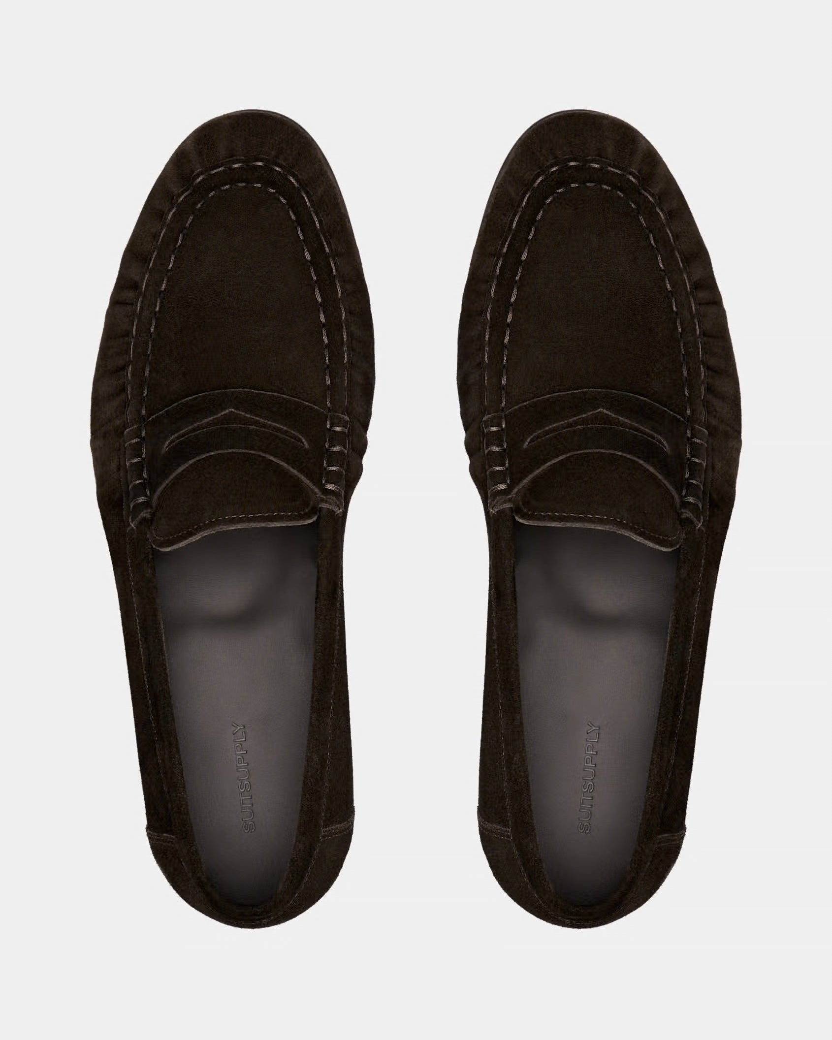 SUITSUPPLY Dark Brown Suede Penny Loafer