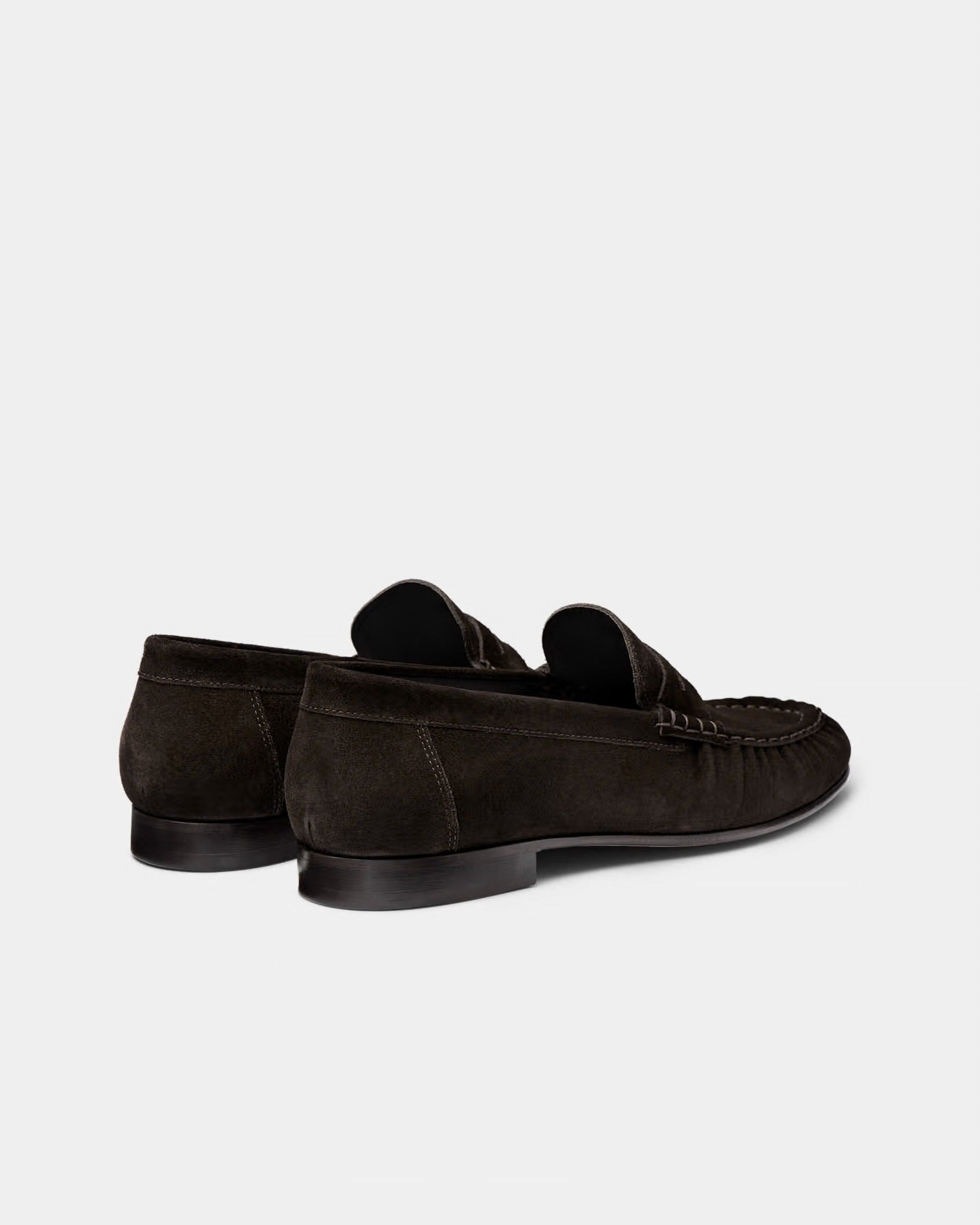 SUITSUPPLY Dark Brown Suede Penny Loafer