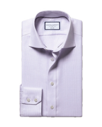 Charles Tyrwhitt Non-Iron Burlington Weave Prince of Wales Check Shirt - Lilac