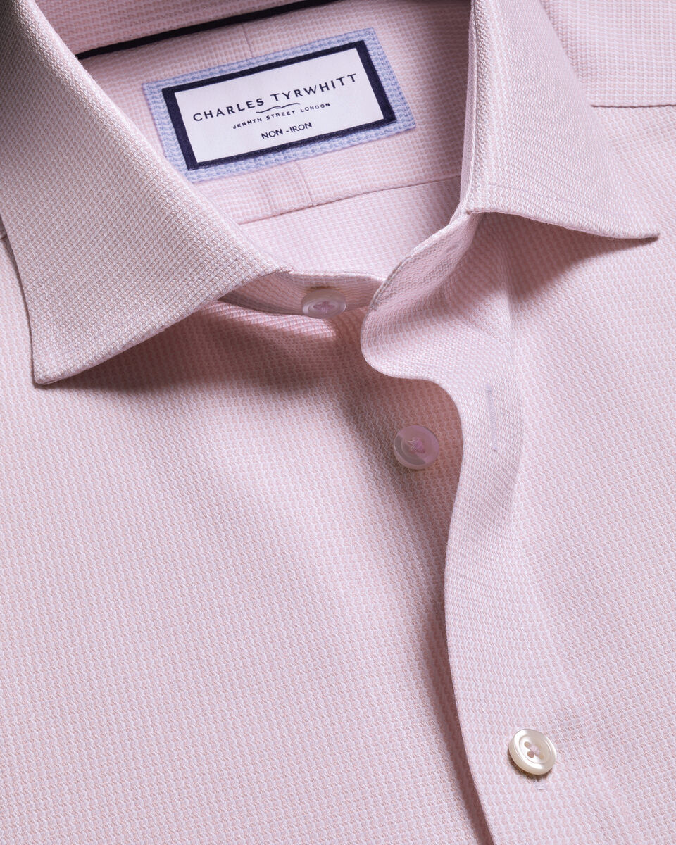 Charles Tyrwhitt Non-Iron Stretch Burlington Weave Shirt - Pink